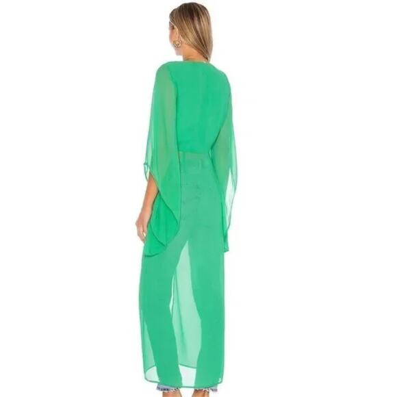 House of Harlow 1960 x REVOLVE Isa Maxi Blouse in Kelly Green Size XXS - Picture 2 of 4